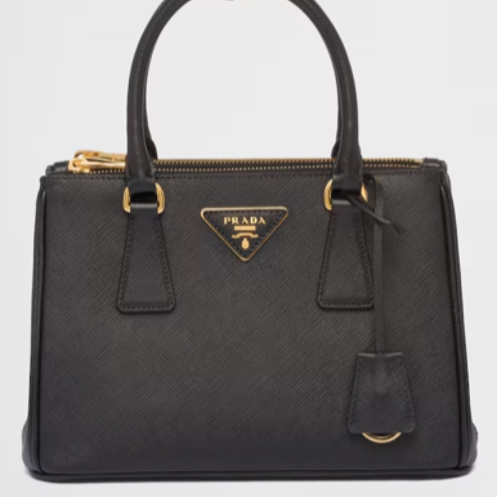 Prada Black Saffiano Leather Top-Handle Shoulder Bag